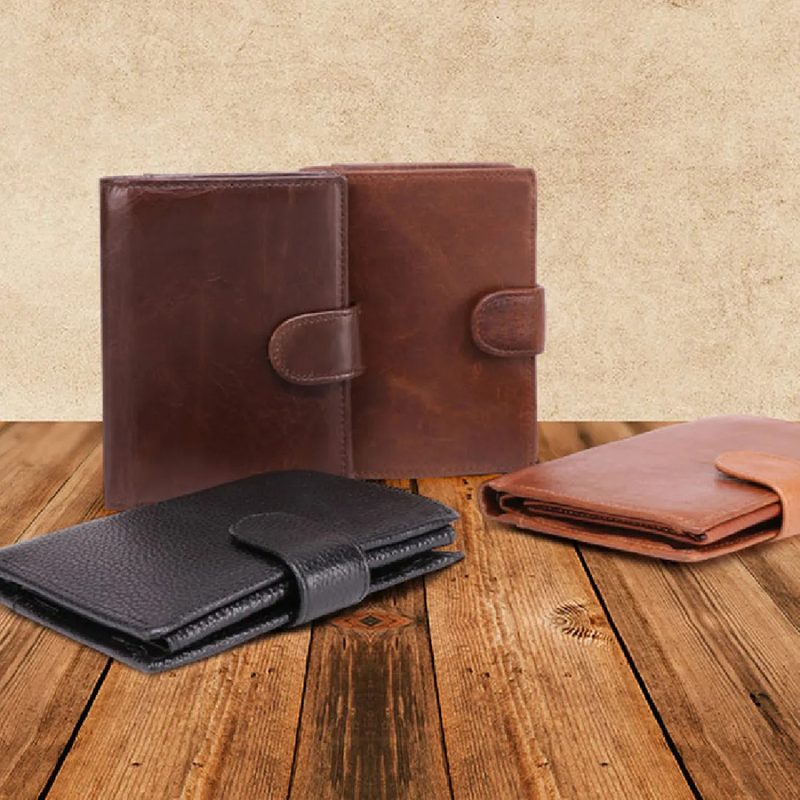 Brown crazy horse leather wallet