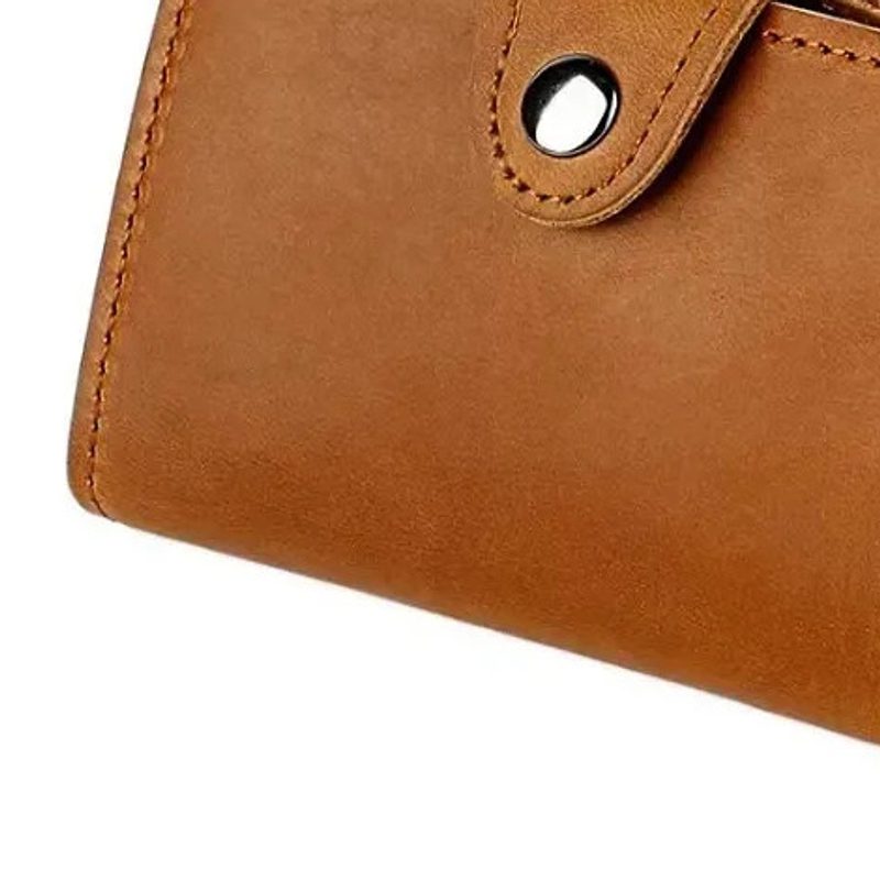 Tan crazy horse leather card holder