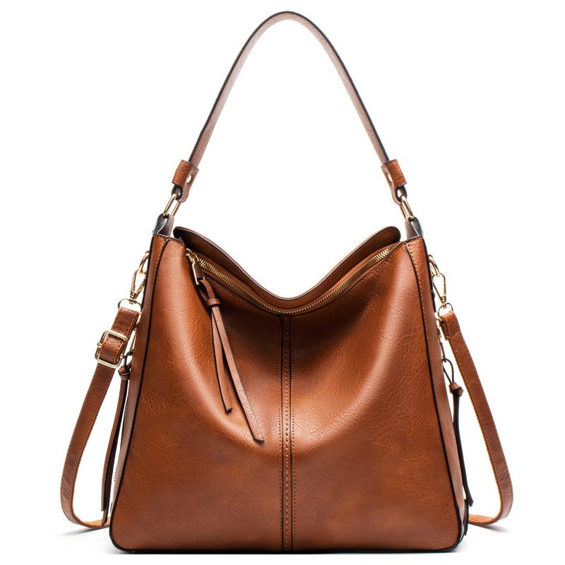 Tan slouch hobo shoulder bag