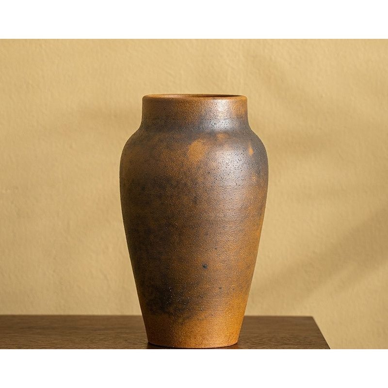 brown gradient glaze stoneware vase